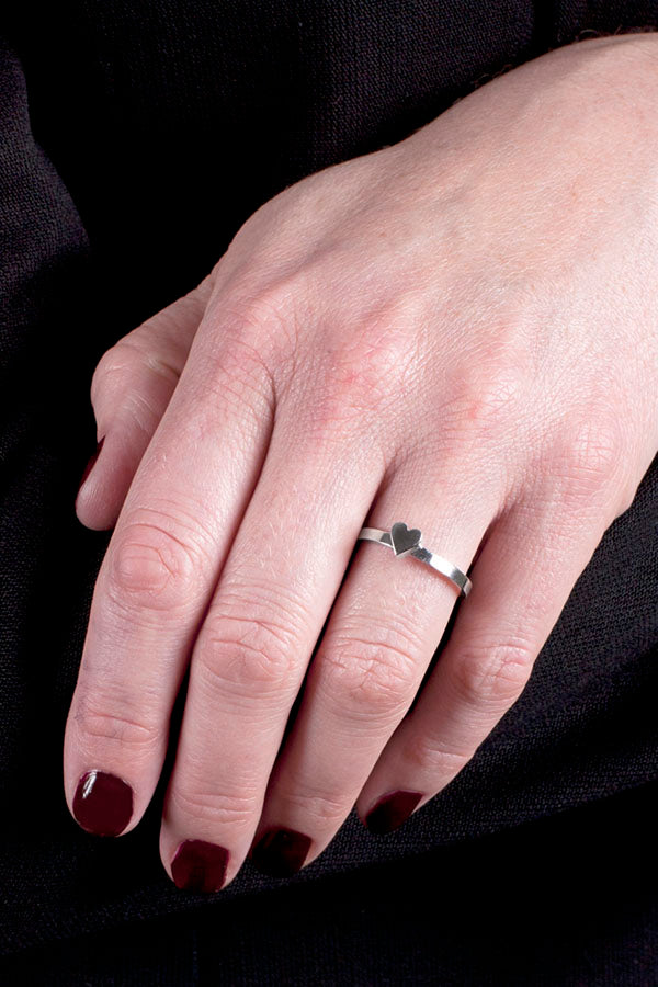 Edge Only heart Stacking Ring in sterling silver