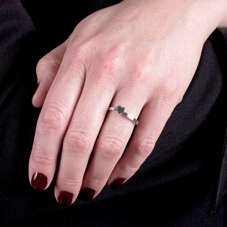 Edge Only Heat Stacking Ring sterling silver