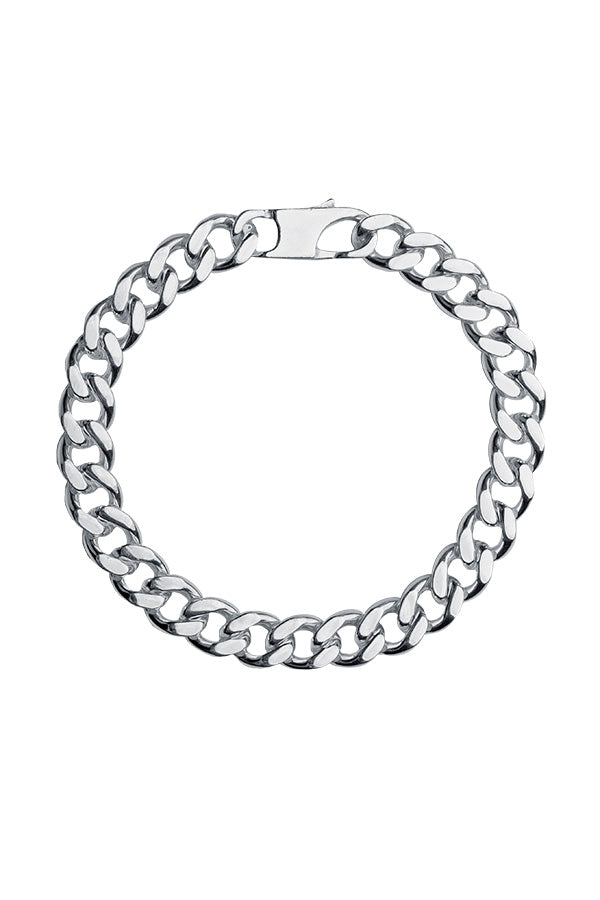 Edge Only Heavy Curb Bracelet with click clasp in sterling silver