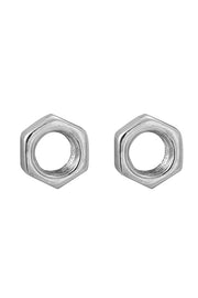 Edge Only Hex Nut Earrings in recycled sterling silver