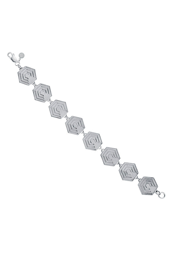 Edge Only Hexagon Bracelet in recycled sterling silver