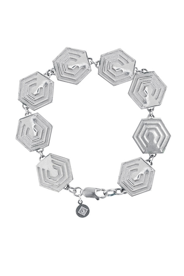 Edge Only Hexagon Bracelet in recycled sterling silver