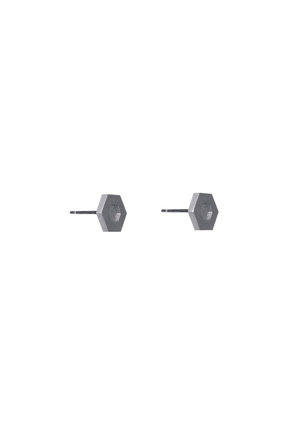 Hexagon Earrings in recycled sterling silver EOxLH