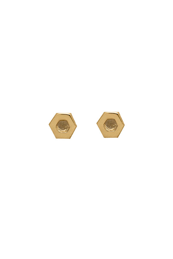 Edge Only Hexagon Earrings 14ct gold 
