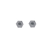 Edge Only Hexagon Earrings in sterling silver