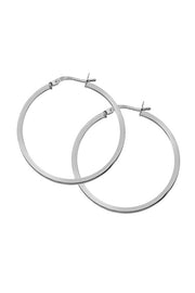 Edge Only Hoops 30mm Square Wire in sterling silver