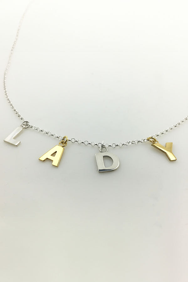 Edge Only LADY Letters Necklace sterling silver