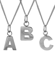 Edge Only A B C Letter Pendants in recycled sterling silver