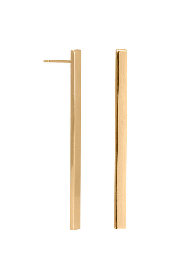 Edge Only Long Bar Earring in 18ct gold vermeil