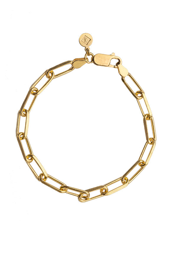 Edge Only Long Link Bracelet in 18ct gold vermeil