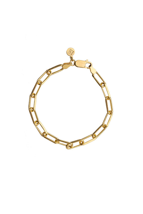 Edge Only Long Link Bracelet 4.35mm gauge  18ct gold vermeil