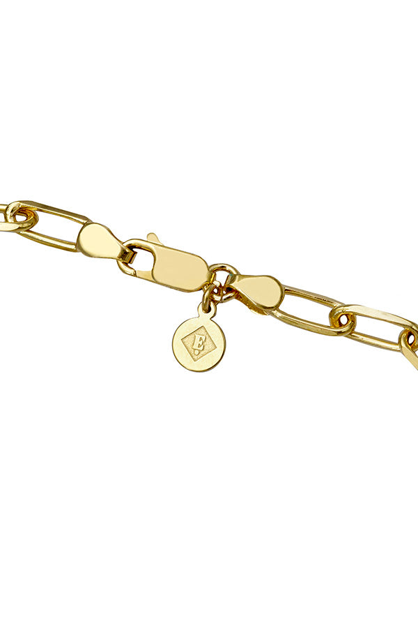 Edge Only Long Link Bracelet clasp and tag 18ct gold vermeil