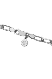 Edge Only Long Link Bracelet clasp and tag sterling silver