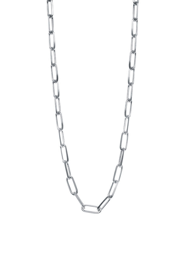 Edge Only Long Link Necklace in sterling silver
