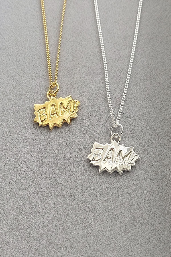 Edge Only BAM! Pendants in sterling silver and 18ct gold vermeil