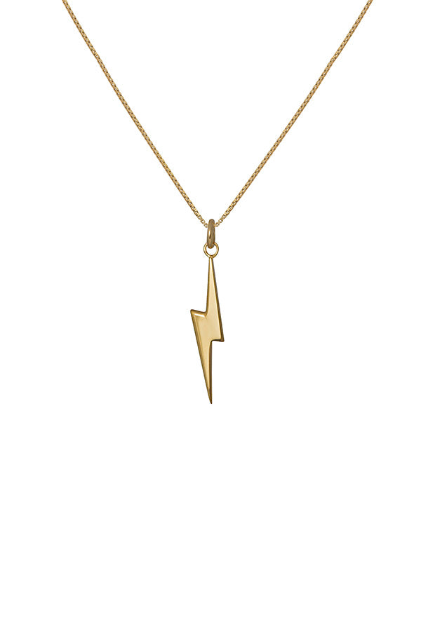 Edge Only Mini Pointed Lightning Bolt Pendant 18ct gold vermeil