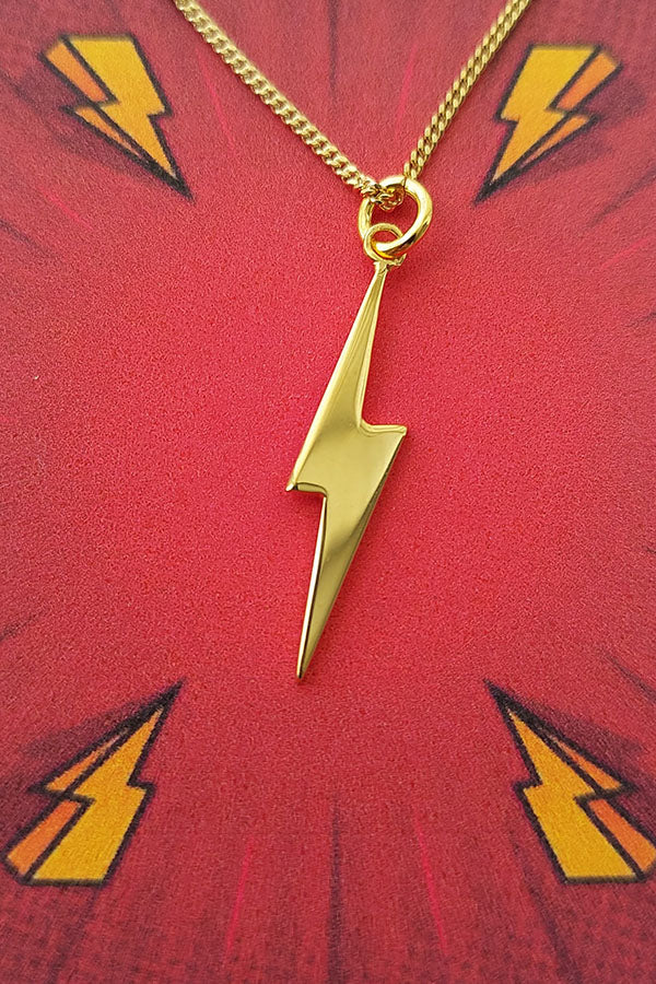 Edge Only  Mini Pointed Lightning Bolt Pendant 18ct gold vermeil