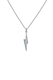 Edge Only Mini Pointed Lightning Bolt Pendant in recycled sterling silver