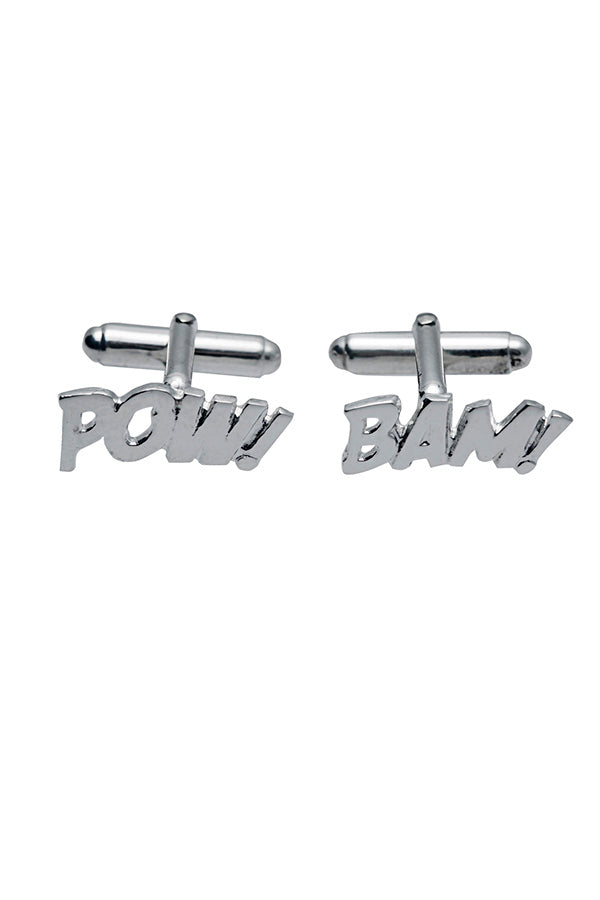 Edge Only POW and BAM Cufflinks in sterling silver