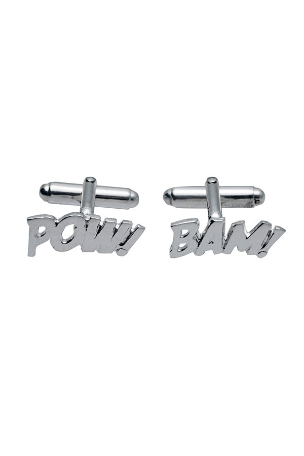 Edge Only POW and BAM Cufflinks in sterling silver