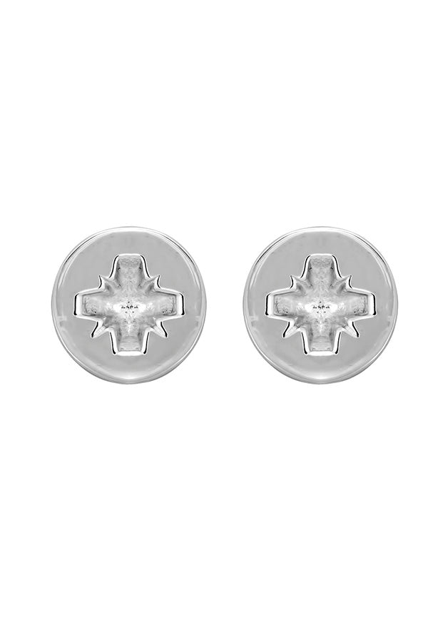 Phillips-head Screw Earrings in Sterling Silver