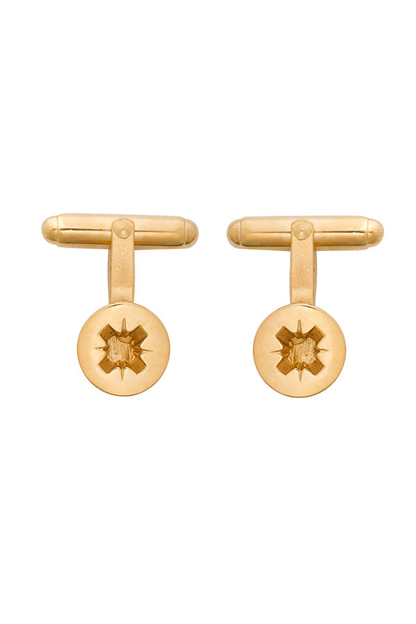 Edge Only Phillips-head Screw Cufflinks in gold vermeil