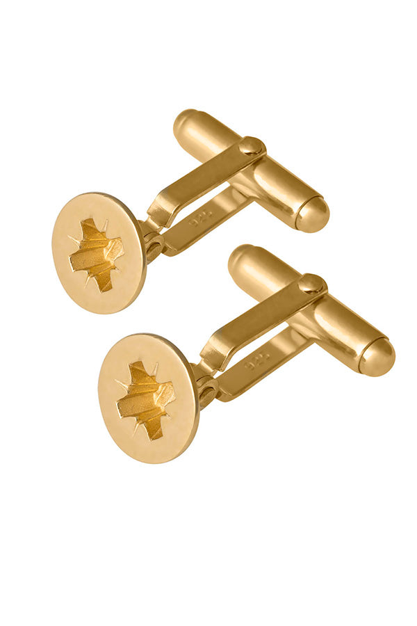 Edge Only Phillips-head Screw Cufflinks in gold vermeil
