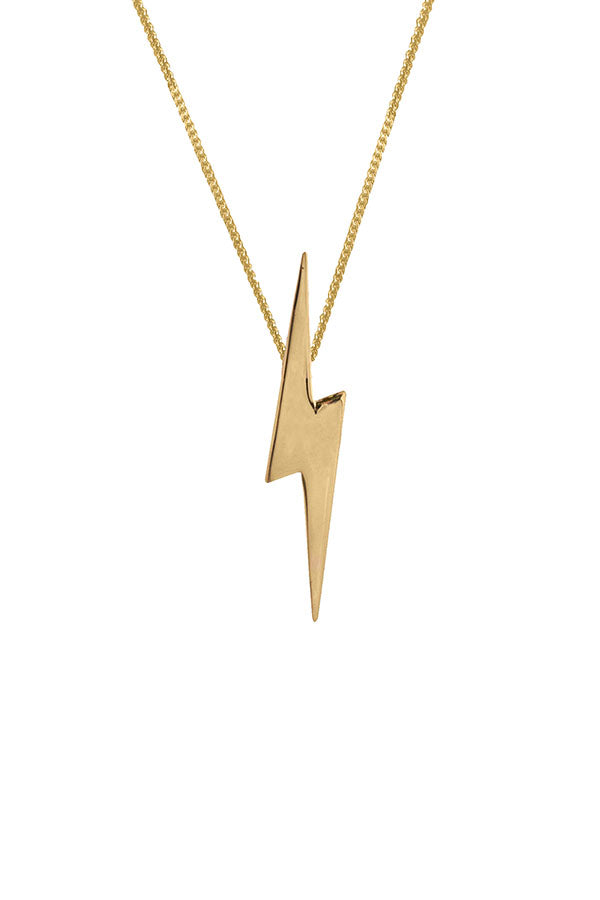 Edge Only Pointed Lightning Bolt Pendant in 18ct gold vermeil