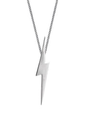 Edge Only Pointed Lightning Bolt Pendant in Sterling Silver