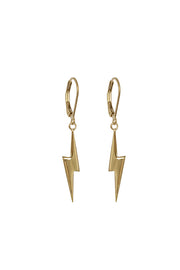 Edge Only Pointed Lightning Bolt Drop Earrings in 18ct gold vermeil
