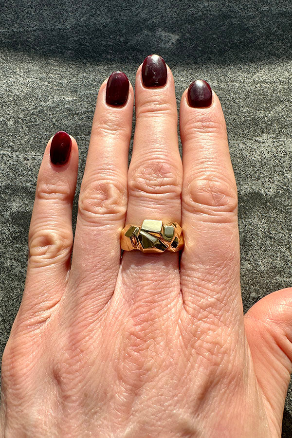 Edge Only - Rock Ring in 18ct gold vermeil
