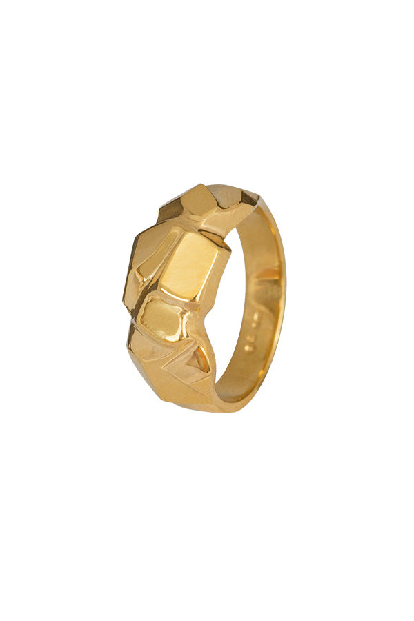 Edge Only - Rock Ring in 18ct gold vermeil