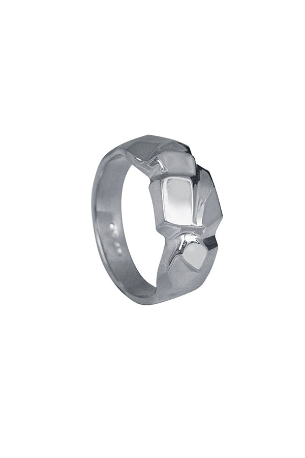 Edge Only Rock Ring in recycled sterling silver