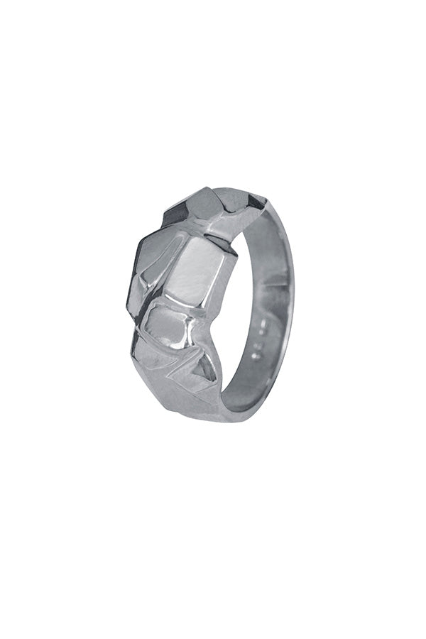 Edge Only Rock Ring in recycled sterling silver