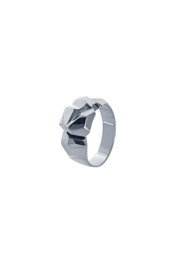 Edge Only Rock Ring in recycled sterling silver