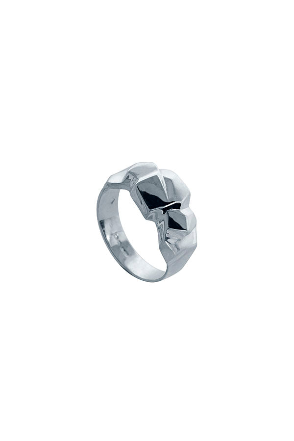 Edge Only Rock Ring in recycled sterling silver