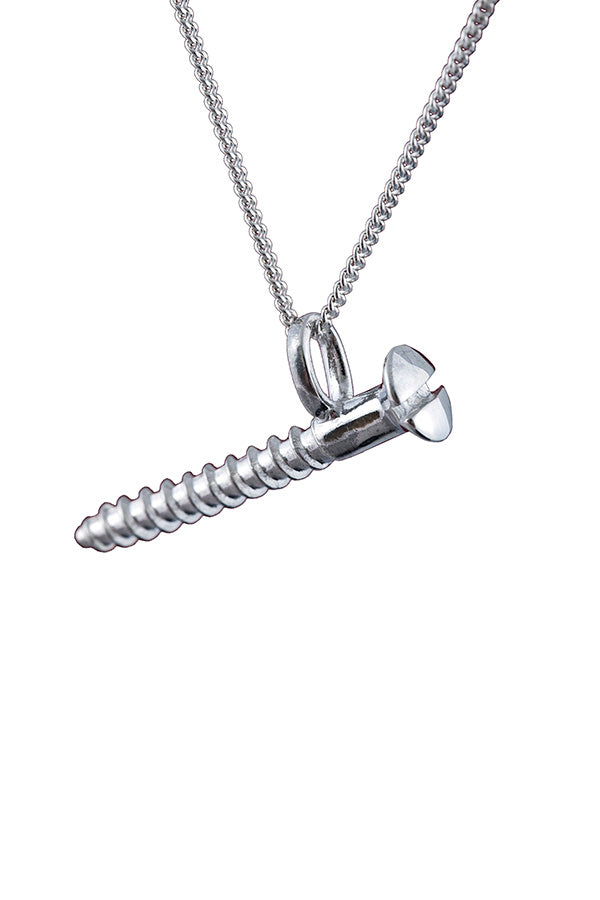 Edge Only Round-head Screw Pendant in Sterling Silver