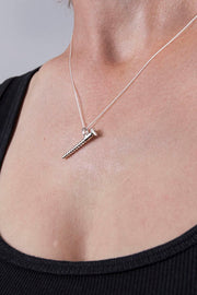 Edge Only Round-head Screw Pendant in Sterling Silver