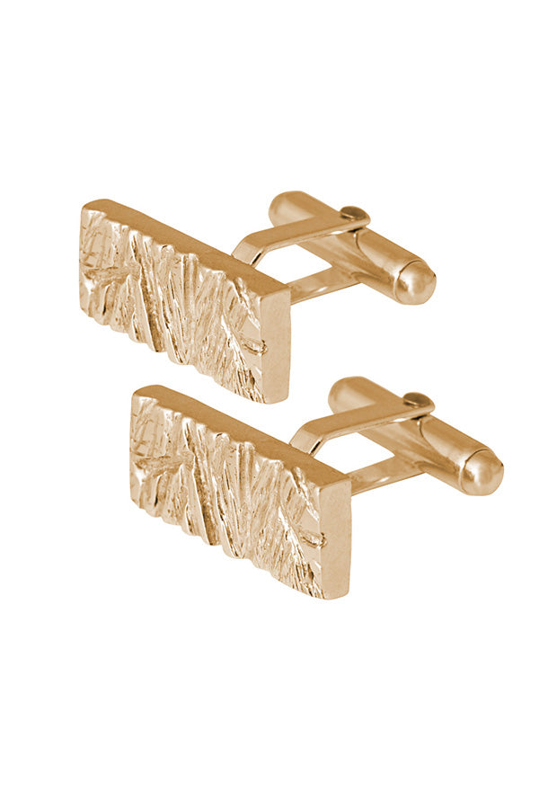 Edge Only Rugged Cufflinks in 18ct gold vermeil