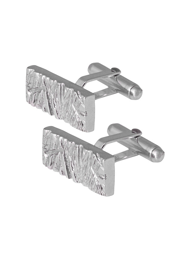 Edge Only Rugged Cufflinks in Sterling Silver