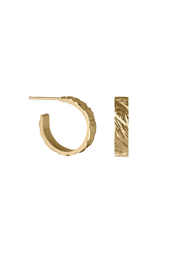 Edge Only Rugged Hoop Earrings in 18ct gold vermeil