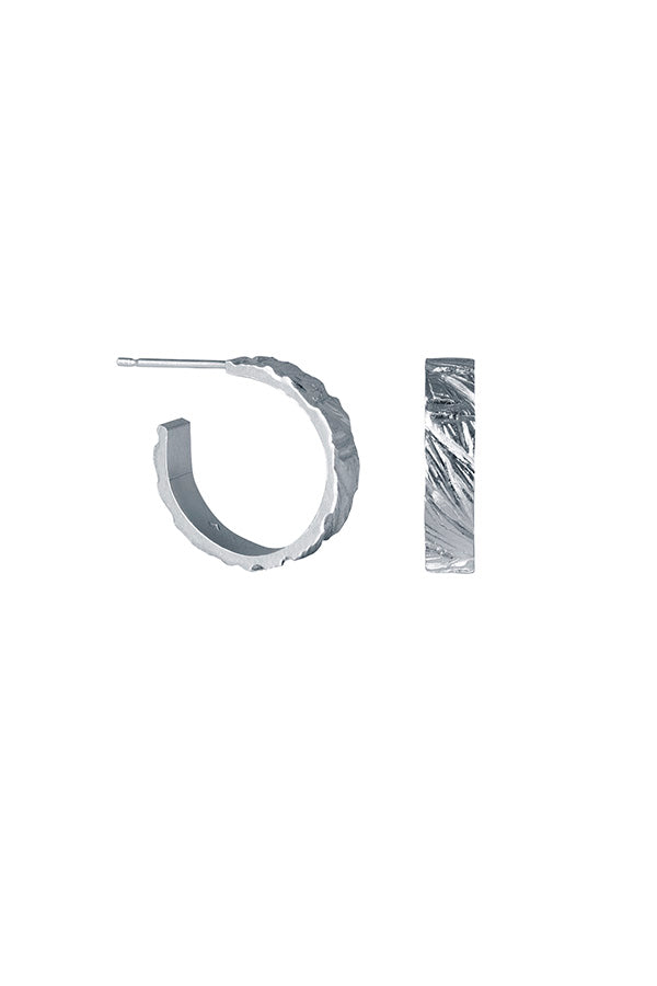 Edge Only Rugged Hoop Earrings in recycled sterling silver