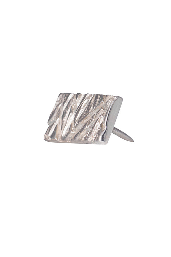 Edge Only Rugged Lapel or Tie Pin in sterling silver side profile
