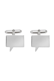 Edge Only Speech Bubble Cufflinks in Sterling Silver