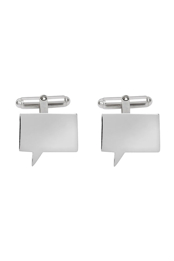 Edge Only Speech Bubble Cufflinks in Sterling Silver