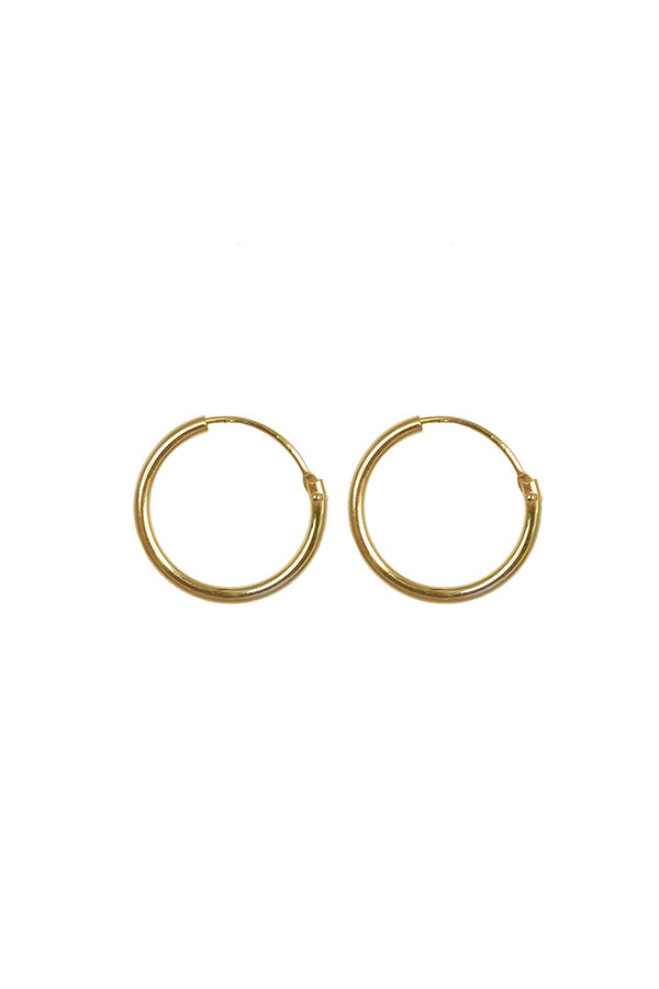 Edge Only Sleeper Hoop 15mm 14ct Gold. creole 585 