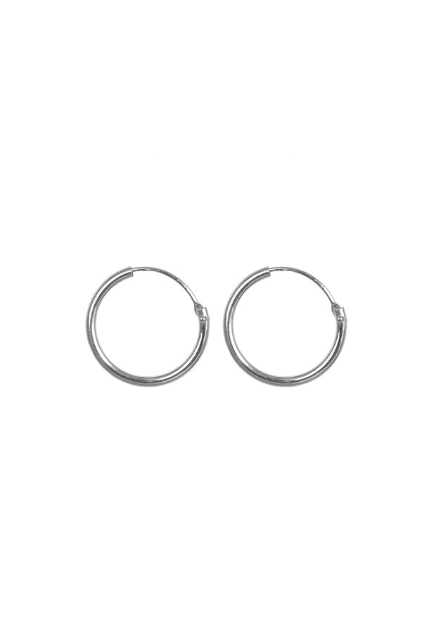 Edge Only 15mm sleeper hoop sterling silver
