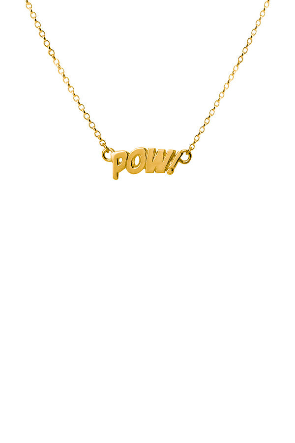 Edge Only POW! Letters Necklace Small in 18ct gold vermeil
