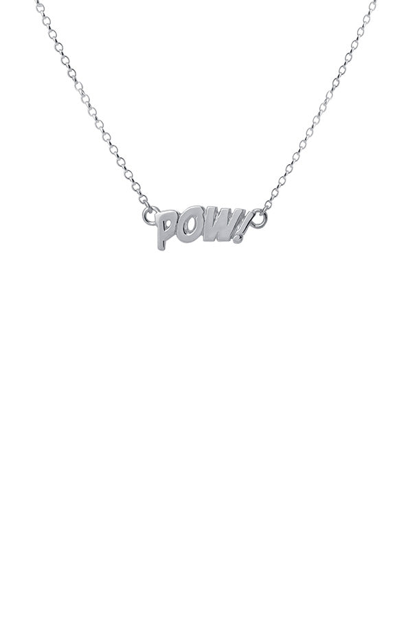 Edge Only POW! Letters Necklace Small in sterling silver