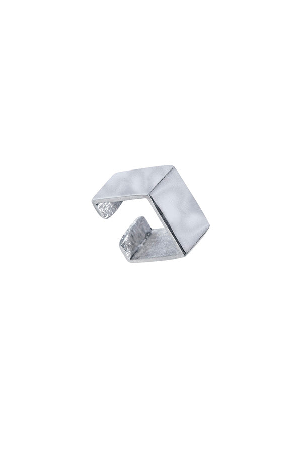 Edge Only Square Ear Cuff in recycled sterling silver